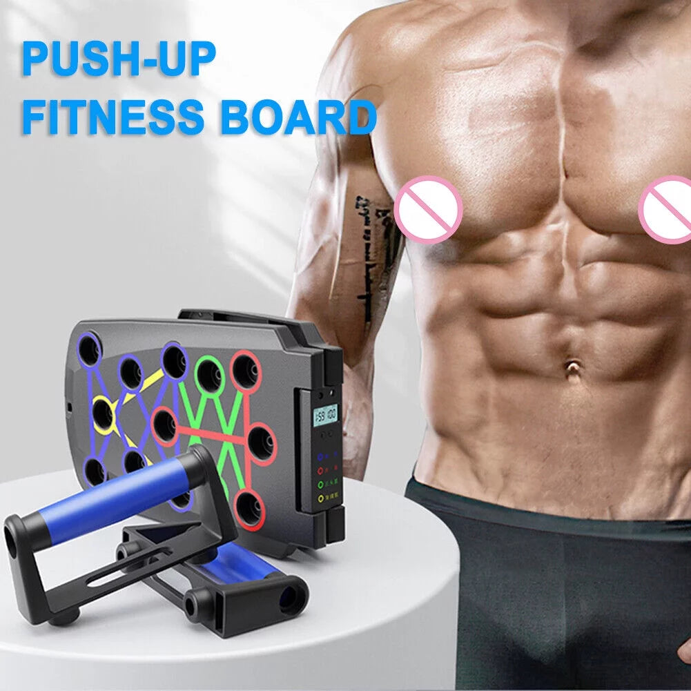 Push up Board with Automatic Count, Portable Multi-Function Foldable 10 in 1 Push up Bar, Push up Handles for Floor,Professional Push up Strength Training Equipment with Timer